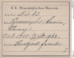 Etiketten zu Pyromorphit (NHMW-MIN-Ad43)